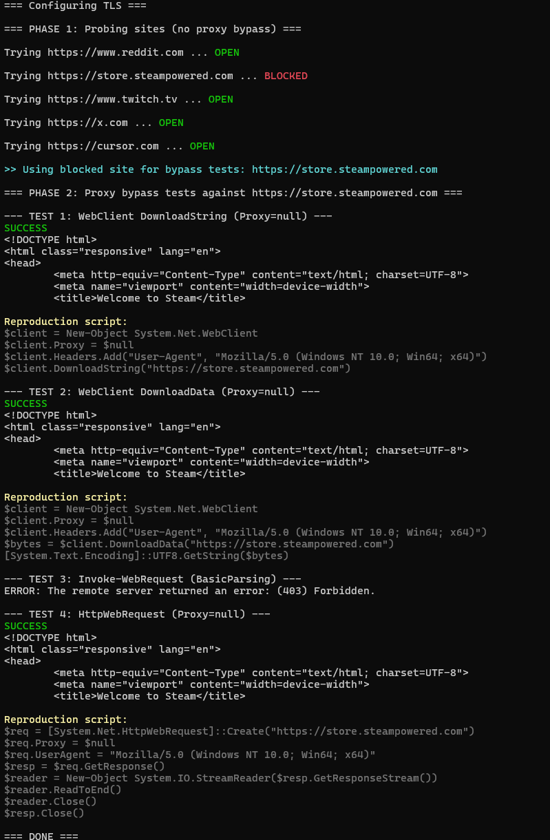 proxy bypass script output